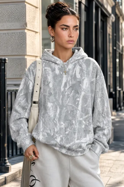 Women Fall Clothing Leopard Print Oversized Hoodie