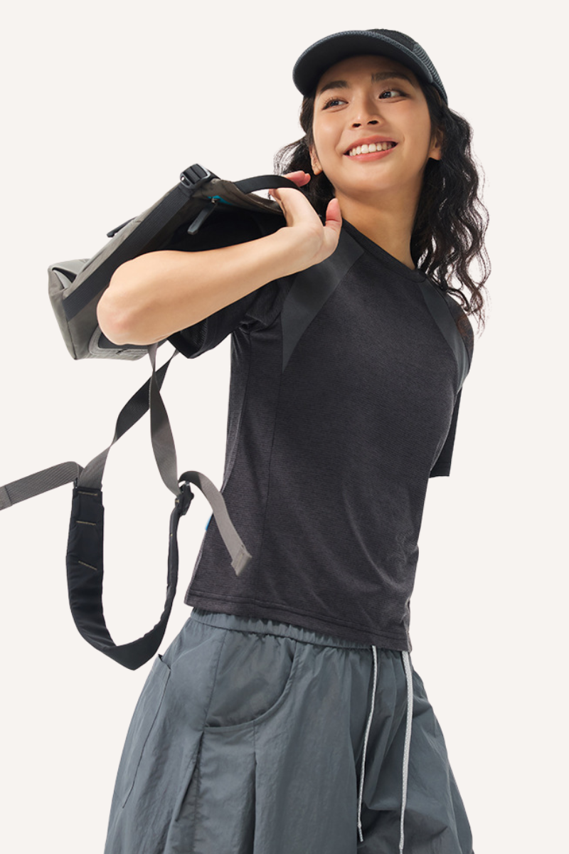 Unisex Summer COOLMAX LYCRA Wicking Quick Dry Colorblock Tee