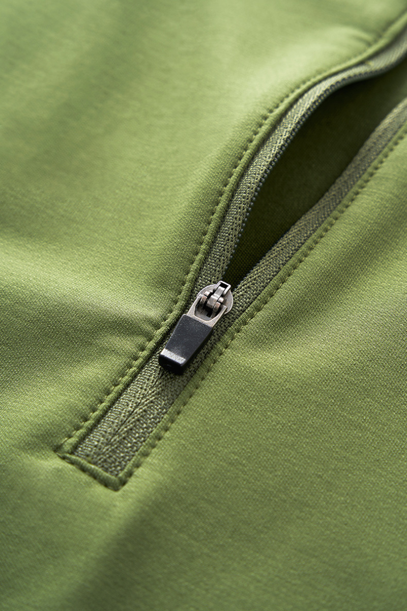 Men's Streetwear Stand Collar Half Zipper Long-Sleeve T-shirt