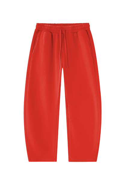 Unisex Fall Clothing Fleece-Lined Curved Wide-Leg Pants