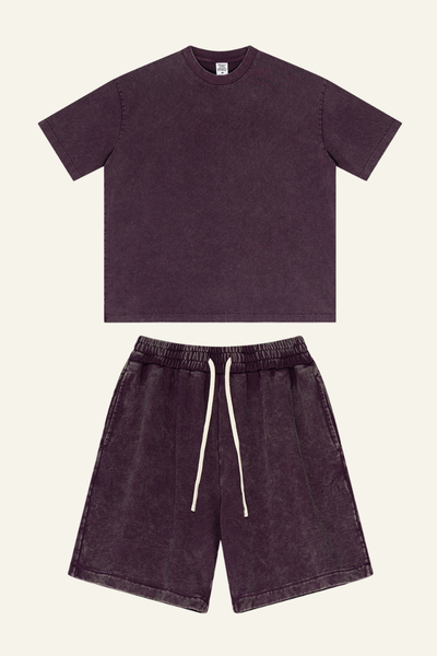 Women's Cotton Dopamine Set: T-shirt & Athletic Wear Short