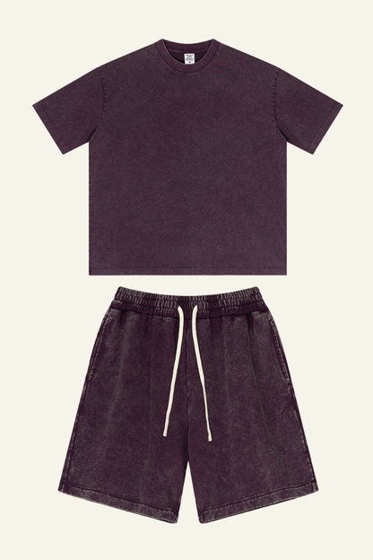 Women's Cotton Dopamine Set: T-shirt & Athletic Wear Short