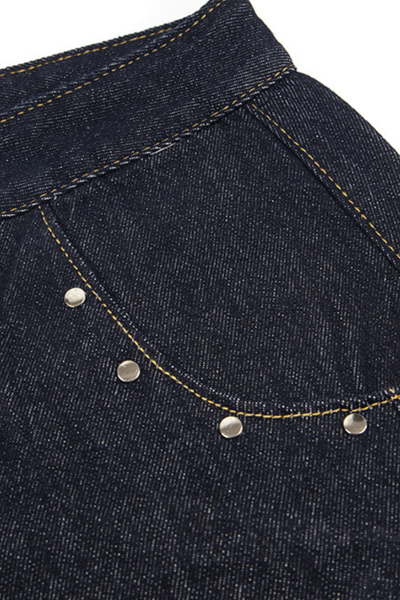 Unisex Summer Plaid Belt Barrel-Leg Cotton Denim Jeans