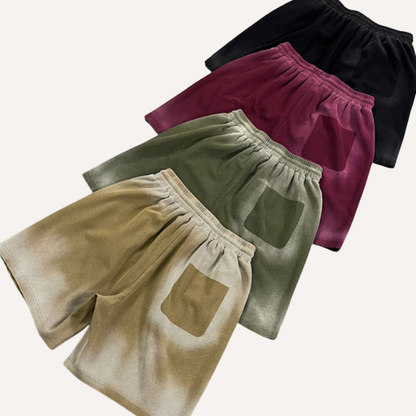 Men's Summer Lightweight Washed Raw Edge Tee & Shorts Set