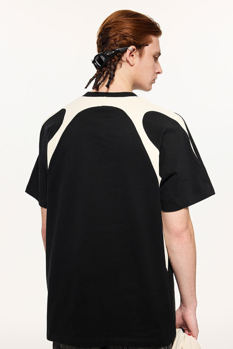 Men's Summer 230g Cotton Colorblock Raglan Loose Crew Tee