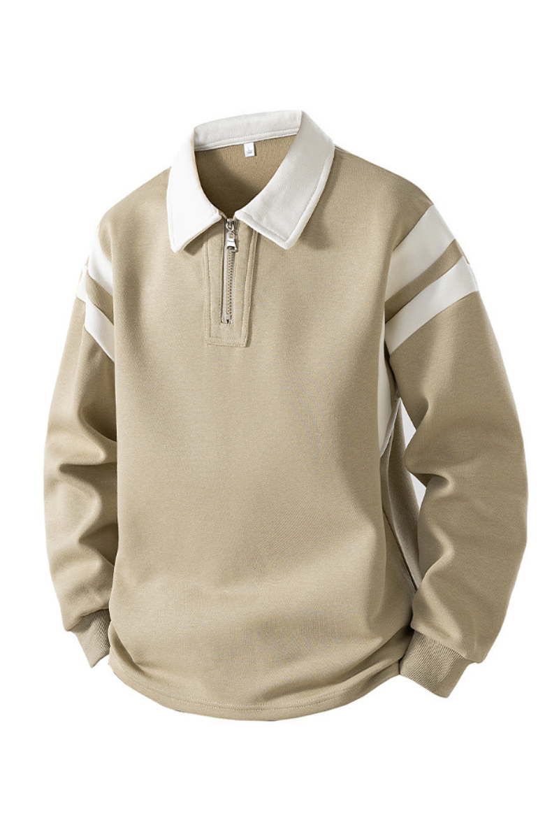 Men's Fall Half-Zip Collared Game-Day Polo Sweatshirt