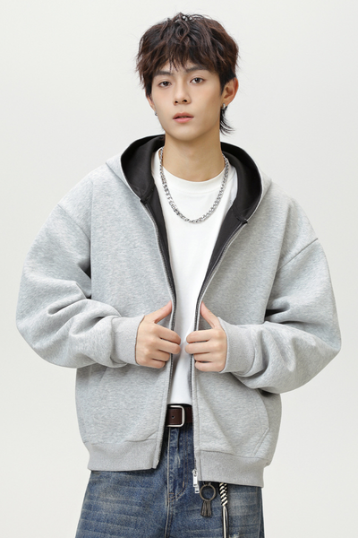 Men's Fall 380g Heavy Contrast Lining Boxy Hoodie