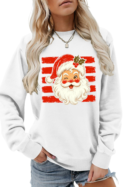 Women Fall Clothing Christmas Santa Graphic Sweatshirt