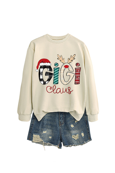 Women's Gigi Claus Loose Long Sleeve Casual Sweatshirt