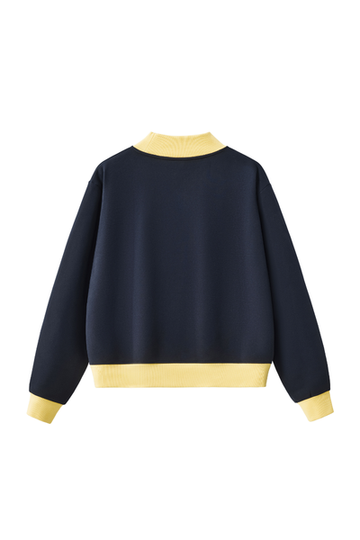 Women's Fall Winter Colorblock Cross-Neck Fleece Sweatshirt