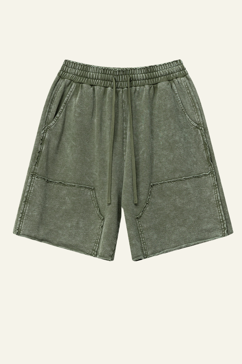 Men's Cotton Streetwear Vintage Tie-Dye Patchwork Shorts