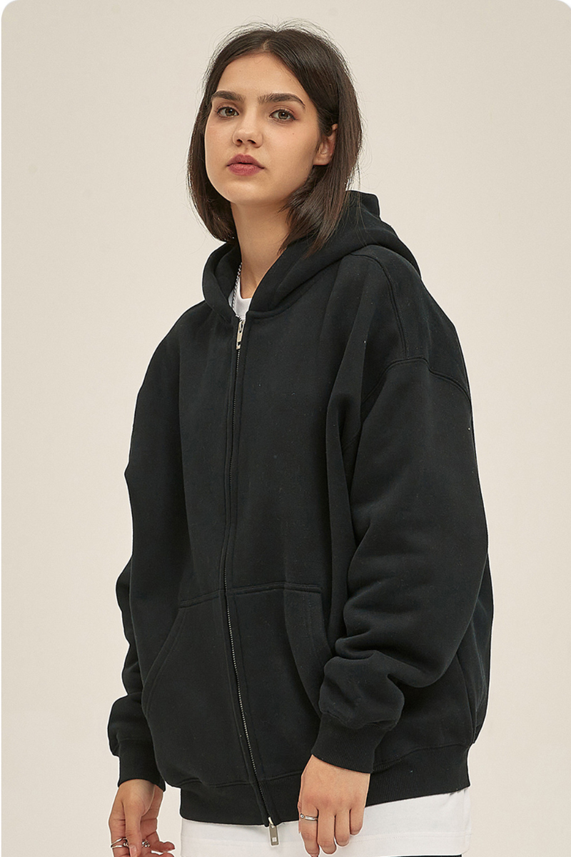 Women's Streetwear 350G Heavyweight Full Zip Hooded Jacket