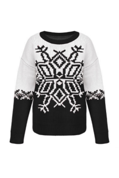 Women Fall Clothing Christmas Nordic Snowflake Sweater