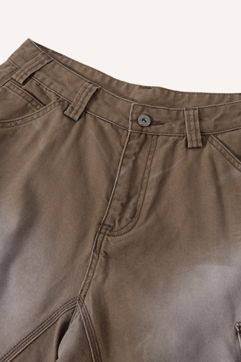 Men's Summer Street Multi-Pocket Distressed Cargo 7/8 Shorts