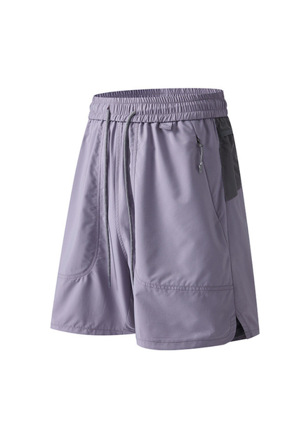 Men's Summer Loose Straight Colorblock Waterproof 5" Shorts
