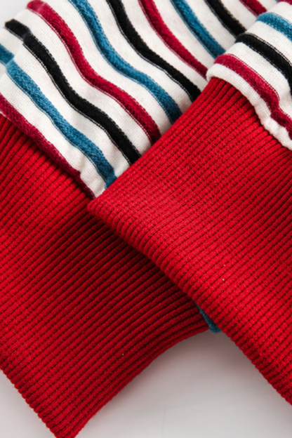 Men Fall Colorful Stripe Stand Collar Zip Up Jacket