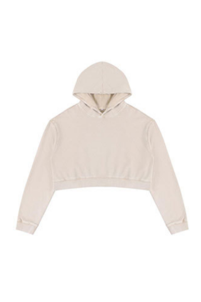 Women Fall 400G Heavyweight Cotton Cropped Hoodie
