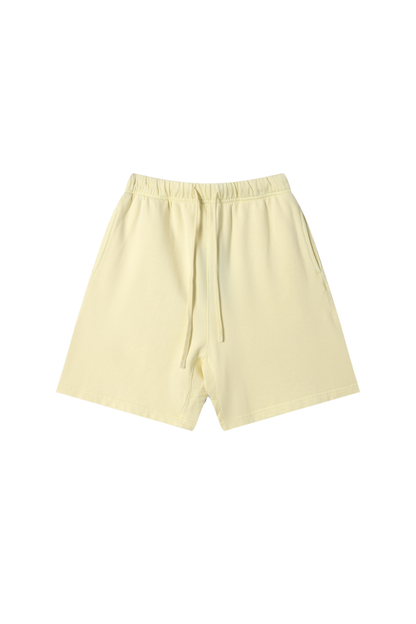 Unisex Spring Summer 360g Cotton Washed Drawstring Shorts