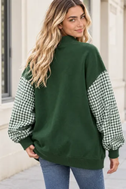Women Fall Clothing Christmas Merry Plaid Sweatshirt
