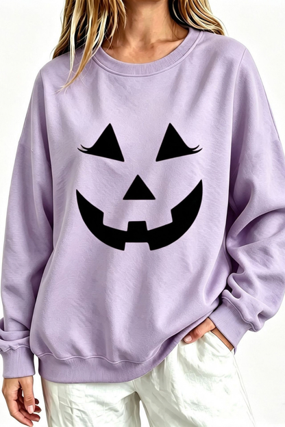 Women Fall Clothing Halloween Pumpkin Face Sweatshirt