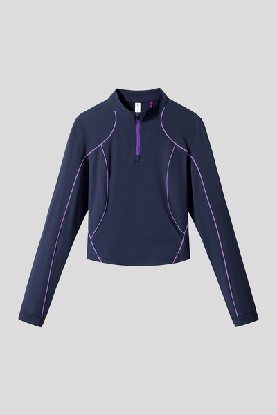 Women's Outdoor Run Quick Dry Long Sleeve Crop Zip Top