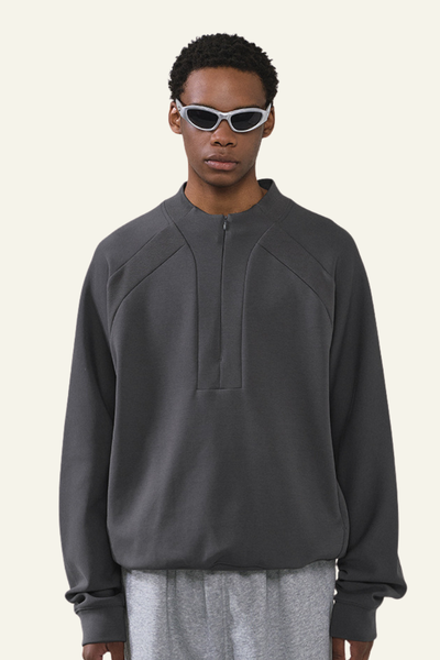 Men's Streetwear Stand Collar Half Zipper Pullover