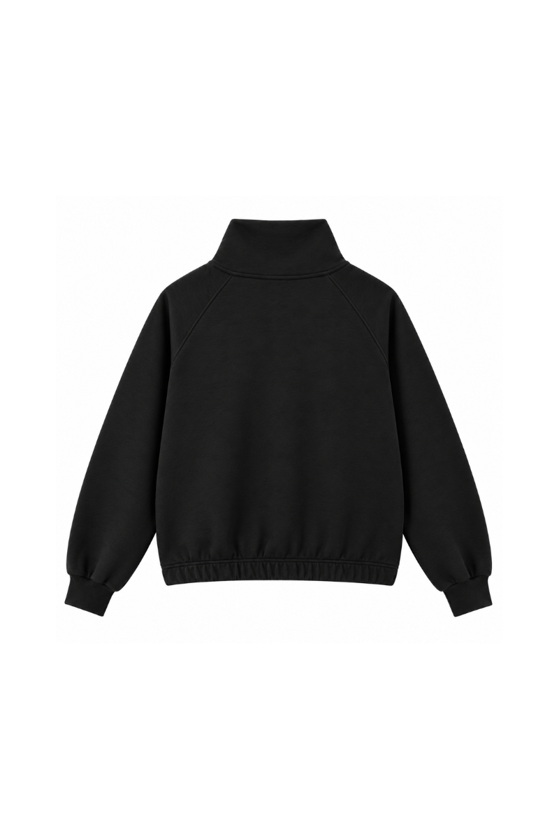Women Fall Clothing Asymmetric Zip Mock Neck Sweatshirt