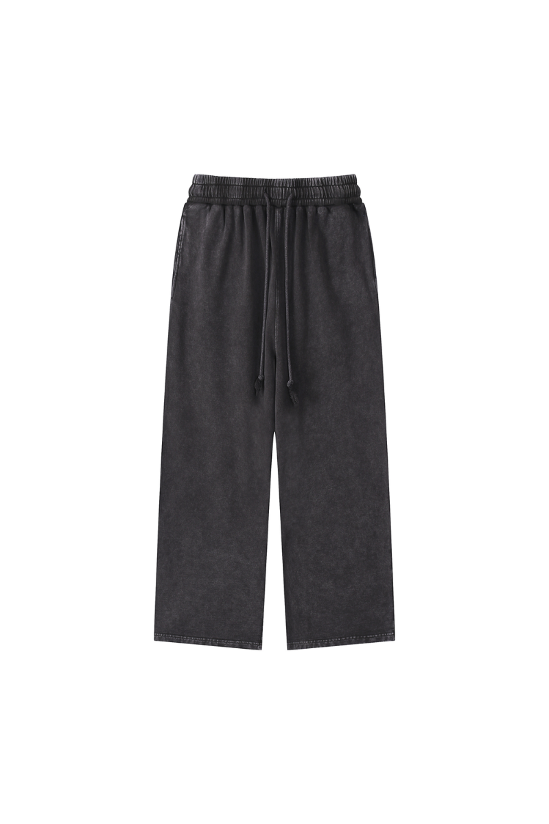 Men All Season Vintage Wax Washed Straight Sweatpants