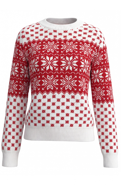 Women Fall Clothing Christmas Fair Isle Snowflake Sweater