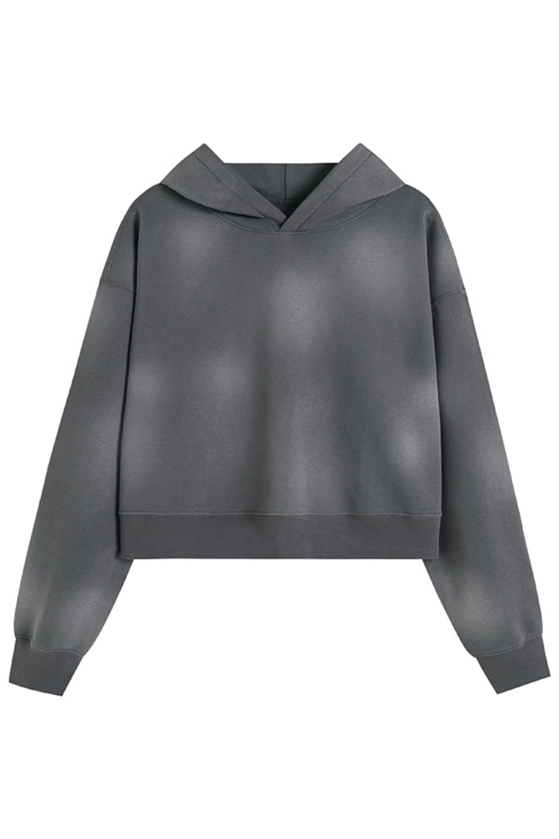 Women's Fall Gradient-Wash Cropped Pullover Hoodie