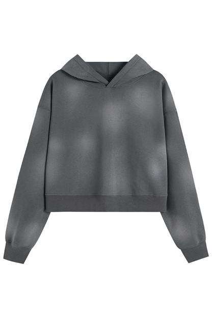 Women's Fall Gradient-Wash Cropped Pullover Hoodie