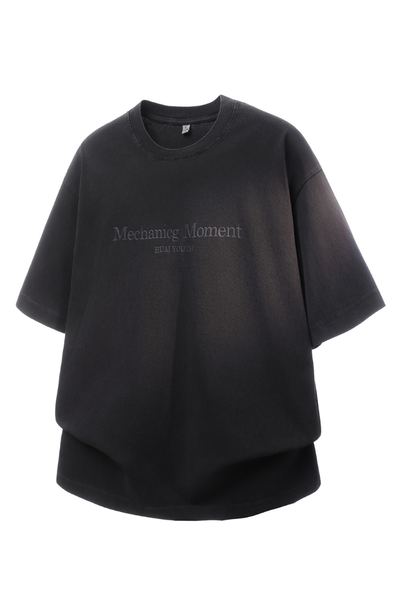 Men's Summer Cotton Washed Print Crewneck Tee