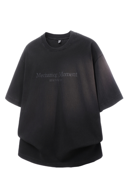 Men's Summer Cotton Washed Print Crewneck Tee