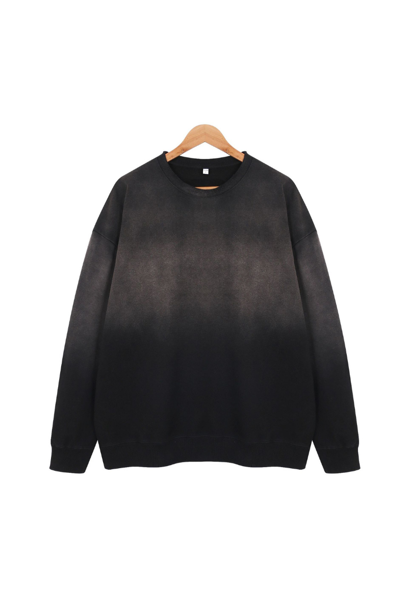 Women Fall Sandblasted Gradient Oversized Sweatshirt