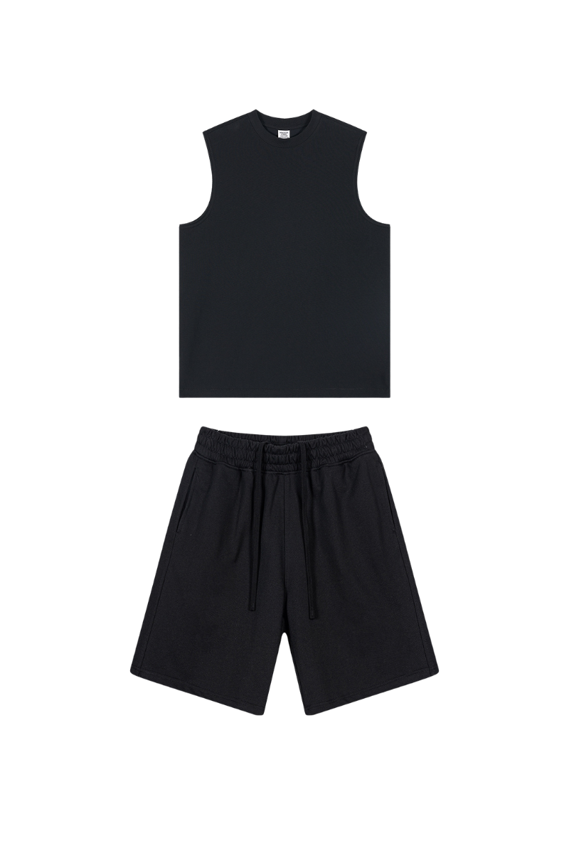 Unisex Summer American Sorona Tank & Loose Shorts Set