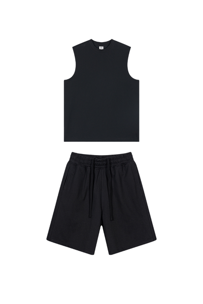 Unisex Summer American Sorona Tank & Loose Shorts Set