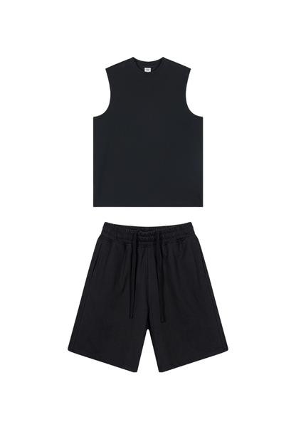Unisex Summer American Sorona Tank & Loose Shorts Set