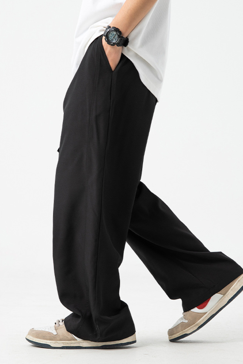 Men's Summer Ice Silk Loose Straight Wrinkle Free Pants