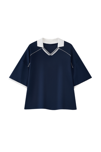 Women's Summer Colorblock Cooling Quick Dry Boxy Polo