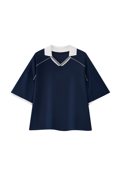 Men's Summer Colorblock Cooling Quick Dry Boxy Polo