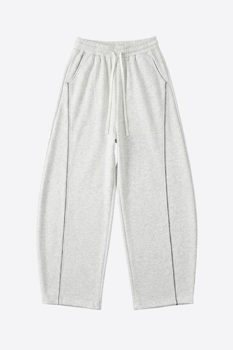 Unisex Summer 390g Heavy Curved Colorblock Topstitch Pants