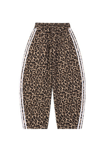 Men's Fall Winter Vintage Leopard Curved-Leg Sweatpants