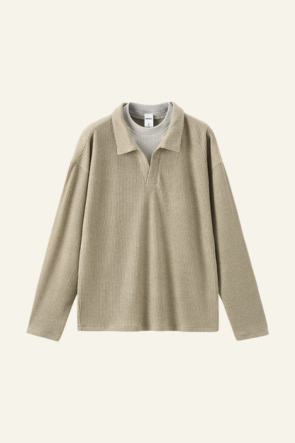 Men's Streetwear Faux Two-piece Patchwork Sweatshirts