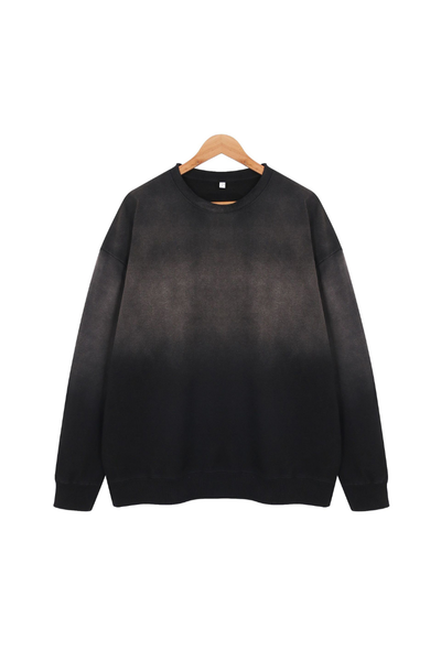 Men Fall Clothing Sandblasted Gradient Oversized Sweatshirt