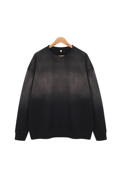 Men Fall Sandblasted Gradient Oversized Sweatshirt