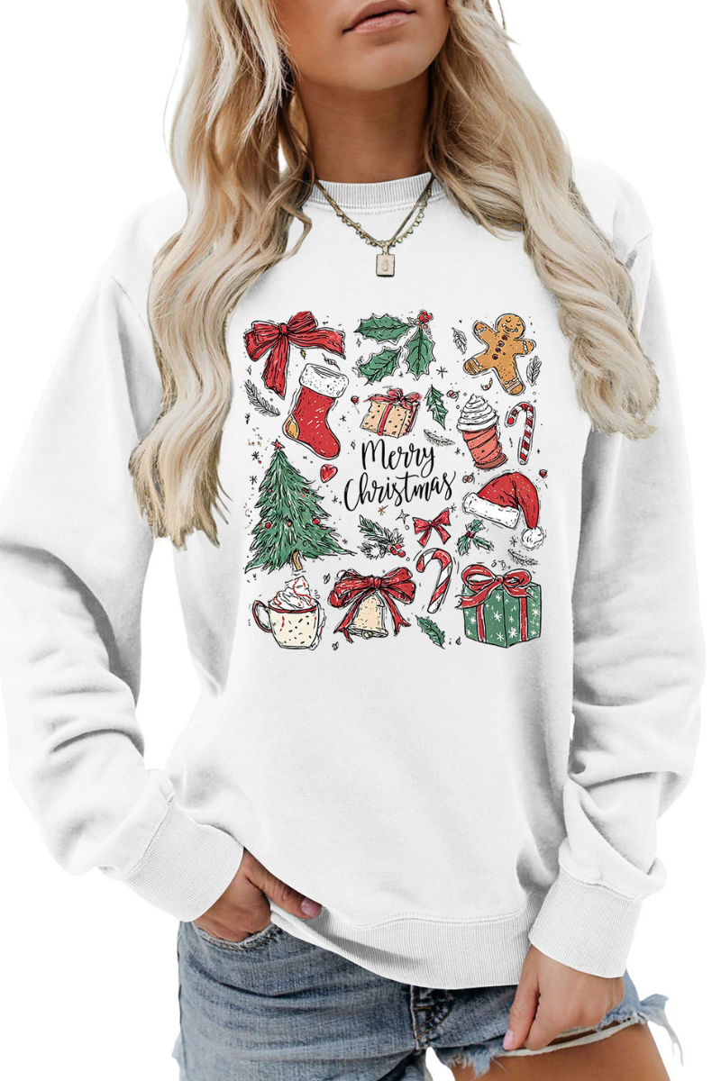 Women Winter Merry Christmas Gift Graphic Sweatshirt