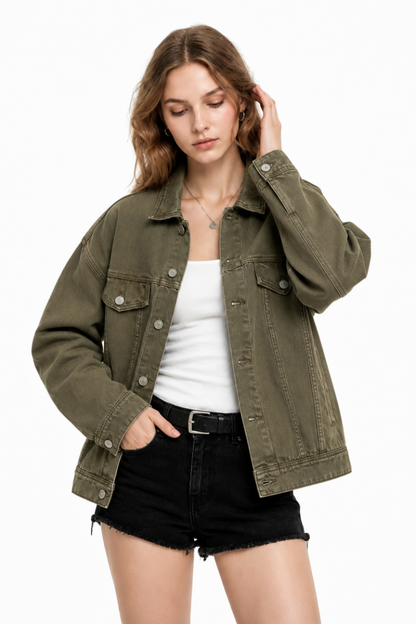 Women's & Unisex Oversized Washed Denim Jacket