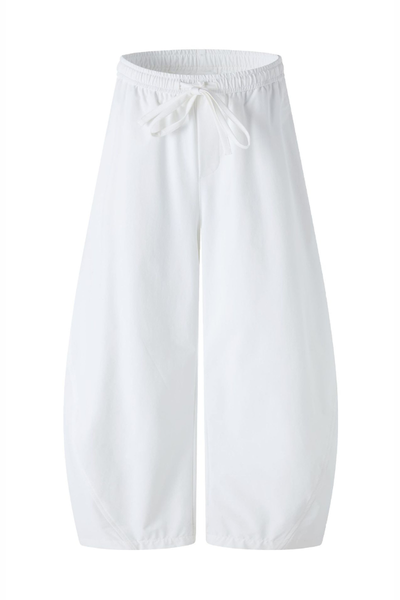 Women's Summer Straight White Parachute Pants
