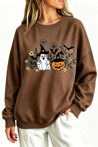 Women Fall Clothing Halloween Witch Ghost Sweatshirt