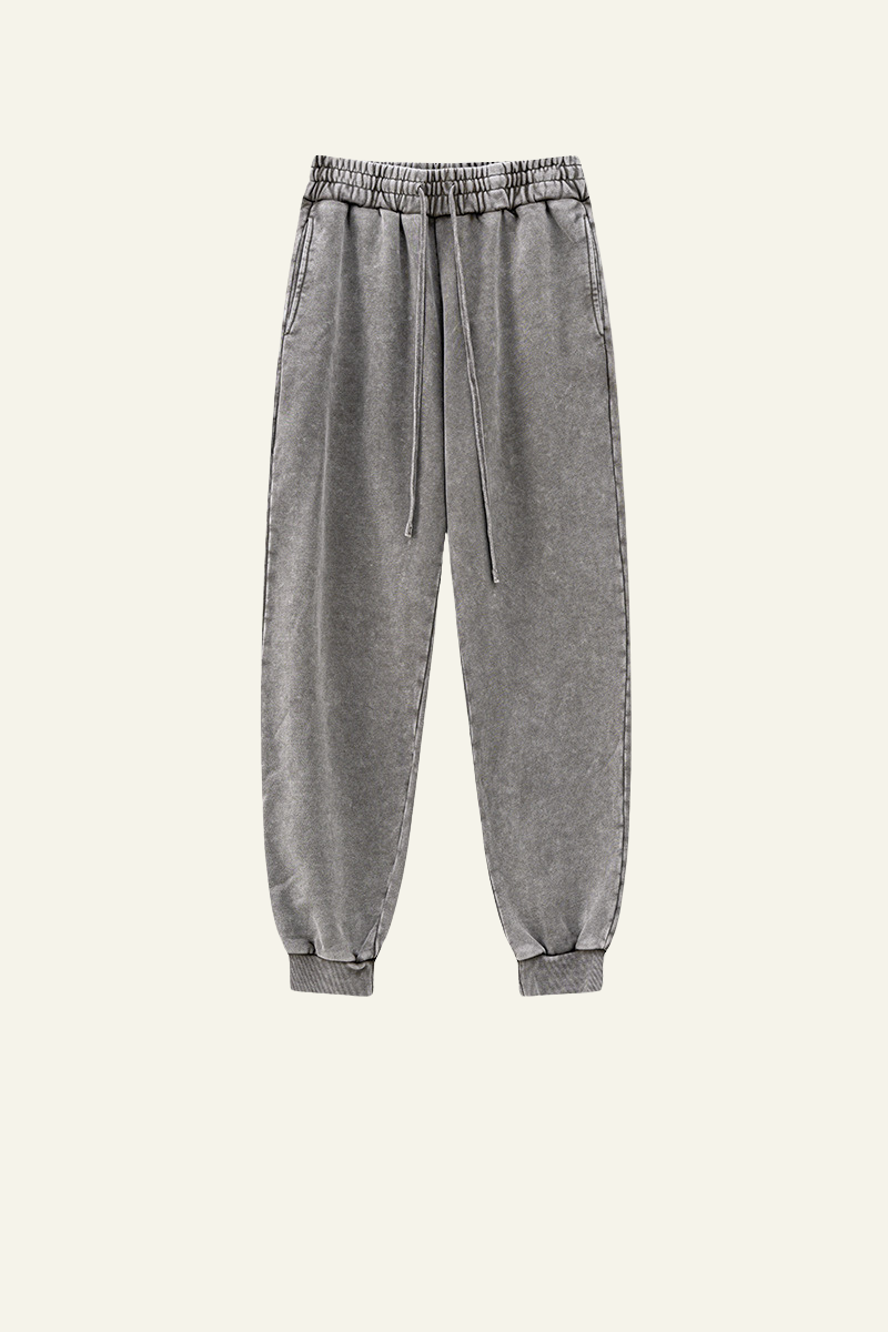 Men's Vintage Washed Cotton Cuffed Sweatpants